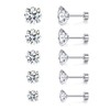 Hypoallergenic Cubic Zirconia 316L Earrings 5 Pairs Stud Earrings Set