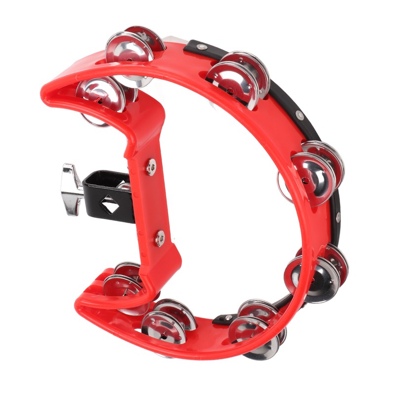 Tambourine Single Row Metal Jingle Bells Handheld Percussion Drum Instrument