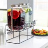 1 Gallon Glass Drink Dispenser with Stand & Stainless Steel