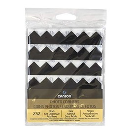 Canson Self Adhesive Photo Corners, Peel-Off Archival Quality, Black, 252-Pack (100510395)