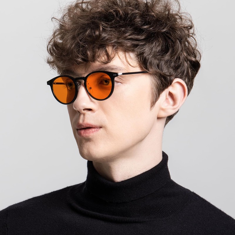 ANYLUV Blue Light Glasses Men, Stylish Square Carbon Fiber Eyewear,