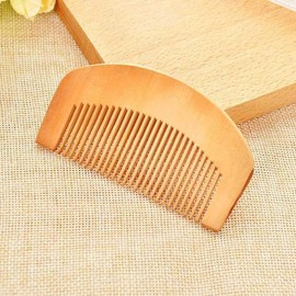 2 Pcs Burlywood Natural Peach Wood Comb Close Teeth Anti-static Beard Hair Wooden Beauty Massage Detangling Tools Care Accessories Styling Tool Hair Combs