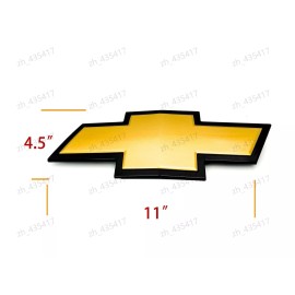 AUTO Front Bowtie Emblem Gold Black Fit 2011-2014 Silverado 2500HD 3500HD PN 22829420