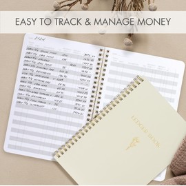 Easy to Use Accounting Ledger Book - The Perfect Expense Tracker Notebook for Your Small Business - Beautiful Personal Finance Checkbook, Income and Expense Log Book