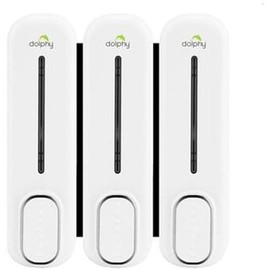 Dolphy Wall Mount Soap Dispenser 300ml (Pack of 3) | White | Manual ABS Plastic | for Liquid Soap, Shampoo, Conditioner, Lotion | Durable, Easy Refill | Bathroom