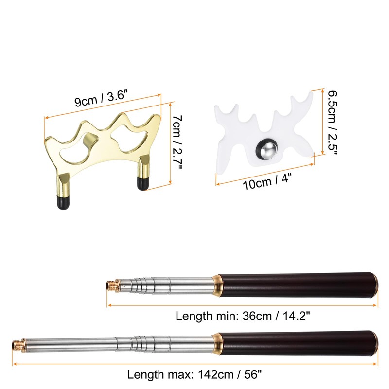 PATIKIL Retractable Billiards Cue Stick Bridge, Wooden Pool Cue Accessory