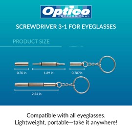 Optico Glasses Repair Kit, Mini Screwdriver Set for Eyeglass and Watch Repair (Combo)