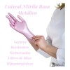 Guantes De Nitrilo Metálicos Uniseal Antideslizantes C/100pz Color Rosa Talla