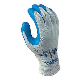Showa 300xl-10 Atlas Fit 300 Rubber-coated Gloves X-large Blue/gray