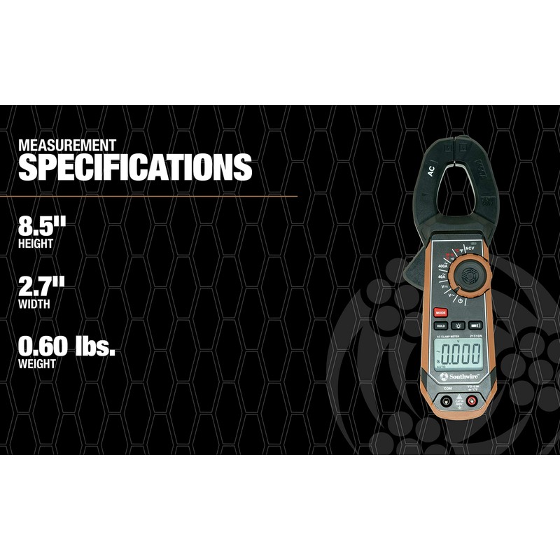 Southwire 21510N clamp meter, third-hand test probe holder, 400A AC