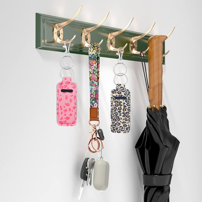 KUKEANVO Lipstick Holder | Lip Balm Holder Keychain with Carabiner