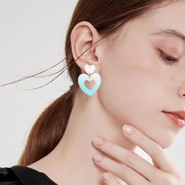 Stocking Stuffers Holiday Outfits for Women 2024 Heart Earrings for Women Valentines Day Earrings Heart Hoop Earrings Dangling Heart Earrings Jewelry Gifts