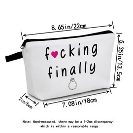 MoCaliduccious "Finally! Print Cosmetic Organizer Funny Makeup Bag Gifts for Makeup Pouch