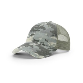 Joe's USA Richardson 111 Six Panel Garment Washed Adjustable Trucker Hat - OSFM - 1 Pack - Digital Camo/Light Green