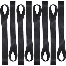 CREATCABIN 8Pcs Soft Loop Tie Down Straps 1,200lbs Load Capacity Tie-Down Loops Nylon Luggage Straps Black Motorcycle Strap Loops for Towing Trailering of Bikes ATV Lawn Equipment 12x1Inch