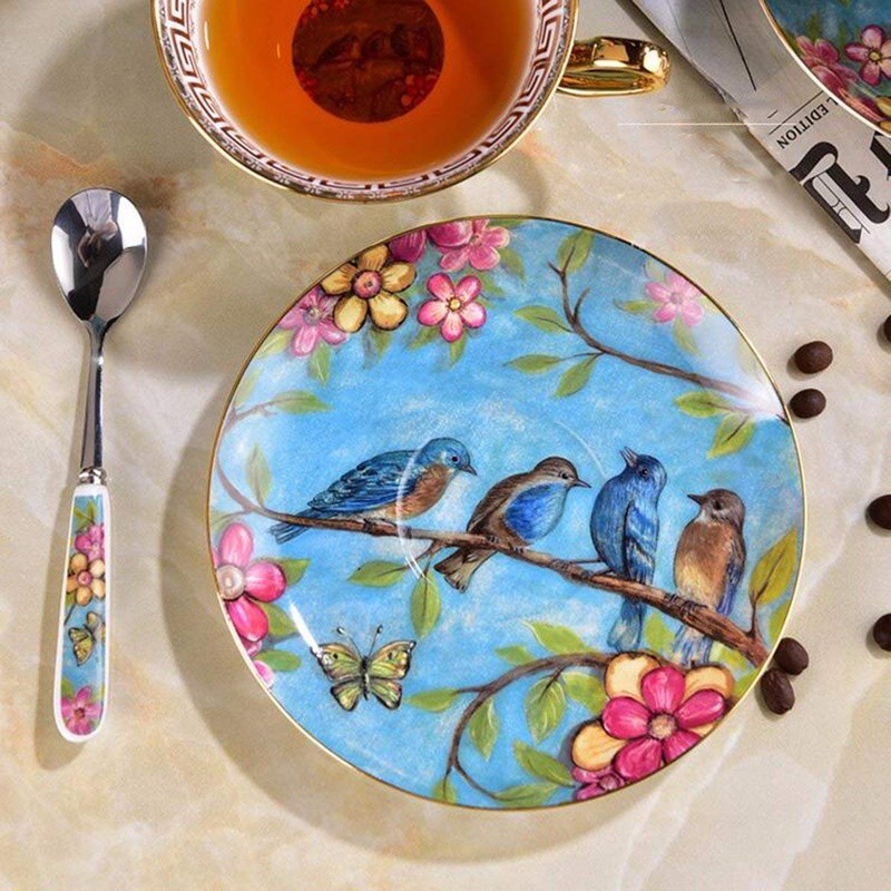 Eplze® YBK Tech Euro Style Cup& Saucer Set, Bone China