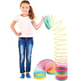 Giant Slinkie Coil Spring Toys For Kids - 6’’ Jumbo Rainbow Slinkie for Gift, Big Novelty Toy, Huge Springs Toys Large Birthday Party Favor, Fun Giant Plastic Slinke Toy for Kids Boys & Girls - Srenta