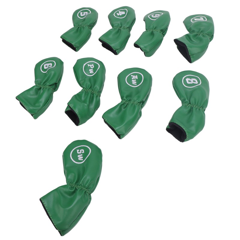 9pcs Golf Club Cover PU Leather Stylish Portable Golf Head