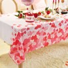 Joyfol Day Valentines Tablecloth Square，Red Heart Polyester Fabric Table Cloth，Washable