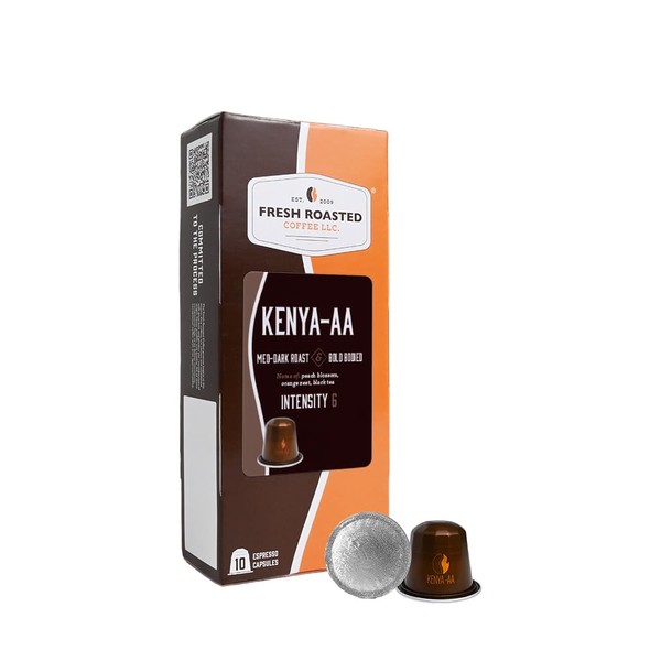 Fresh Roasted Coffee Espresso Pods for Nespresso OriginalLine, Kenya AA,