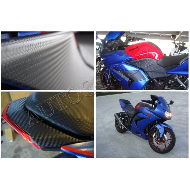 AUTOGOODY 120" x 60" Black Carbon Fiber Vinyl Wrap 3D