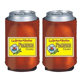 Pacifico Clara Cerveza 12oz Beer Can Cooler Holder Kaddy Coolie Huggie Set of 2