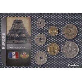Prophila Collection France Very Beautiful Course Coins Very Beautiful from 1919 5 Centimes to 5 Francs (Coins for Collectors - No Means of Payment)