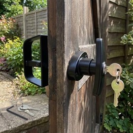 6½" T-Handle Shed Door Lock Handle with Lock Keyed Alike Garage t Handle Shed Latch Hardware Locking Handle 6.5" T-Handle Lock with 4 Keys & Allen Wrench 1kit