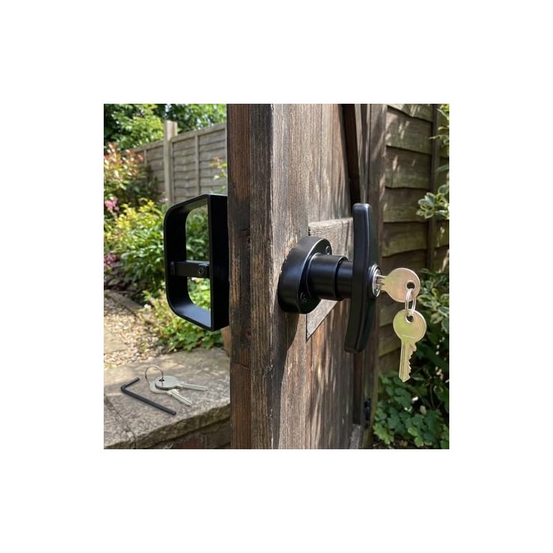 6½" T-Handle Shed Door Lock Handle with Lock Keyed Alike