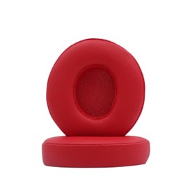 Replacement Ear Pads Compatible with Beats Solo 2.0 Solo 3.0 Wireless Headphones Soft Comfort Protein Leather Memory Foam Resilient（red.