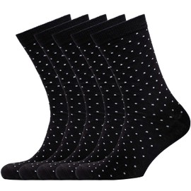 NUDUS Men’s Black Dress Socks - 5 Pair Gift box - Thin and Soft