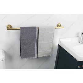 TocTen Bath Towel Bar - Thicken SUS304 Stainless Steel Bathroom Towel Holder, Towel Rod for Bathroom Heavy Duty Wall Mounted Towel Rack Hanger (20 in, Gold)