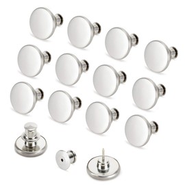 ZENGLU 17mm Replacement Jean Buttons No Sew Instant Button 16 Sets Adjustable Pants Buttons Kit (Matt Silver)