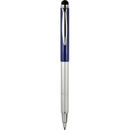 Zebra StylusPen Telescopic Ballpoint Pen, Medium Point, 1.0mm, Black Ink, Grey and Navy Barrels, 2-Count