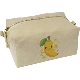 'Kawaii Style Smiling Banana' Canvas Wash Bag/Makeup Case (CS00036507)