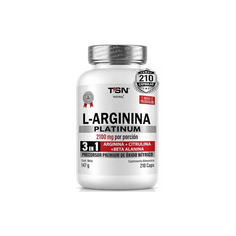 Arginina Platinum 2100mg Por Porción Citrulina Beta Alanina Pre Workout