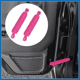 A ABSOPRO 2pcs Door Limiting Straps Strength Durable Swing Limiter for Jeep Wrangler JK JL 1997-2021 Front Rear Pink Nylon Item Replacement