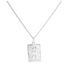 jewellerybox Sterling Silver Diamond Cut Rectangular St Christopher Necklace 18