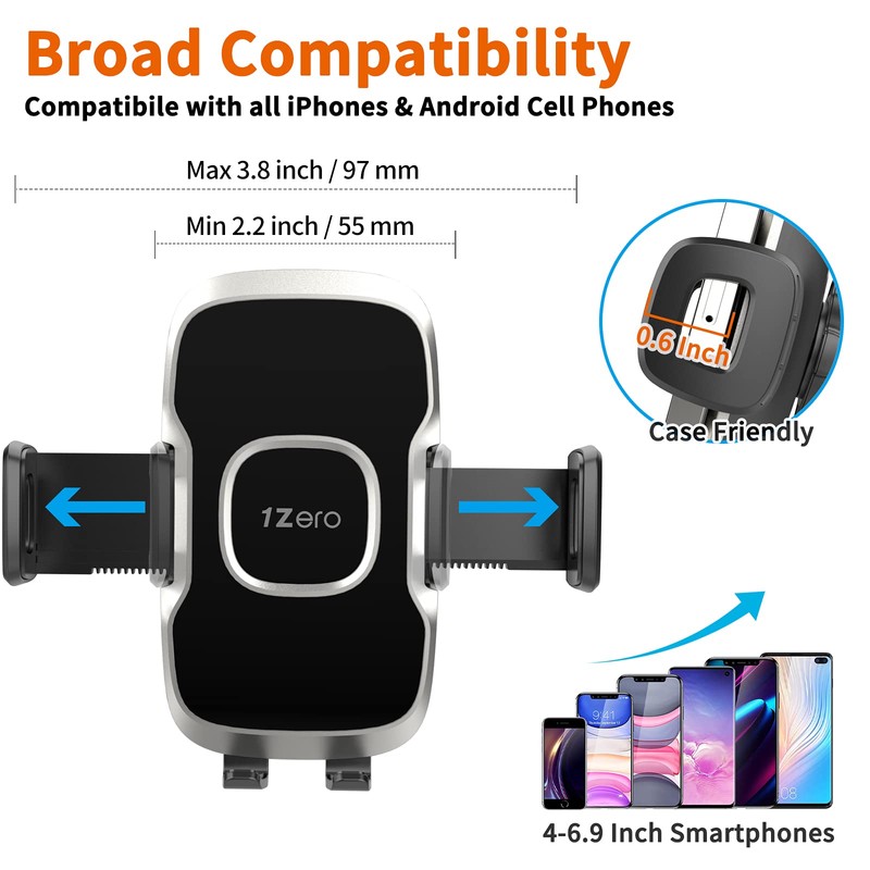 1Zero Solid Car Truck Phone Mount Holder with 14-Inch Gooseneck