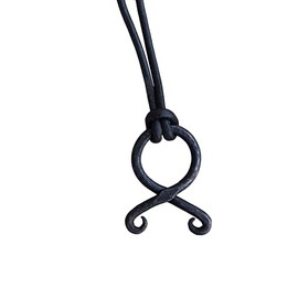 Viking Traders Viking Hand Forged Troll Cross Pendant | Medieval Viking Style Pendant | Hand Made | Necklace With Strong Brown Leather Cord | Hand Forged Iron Pendent – Black