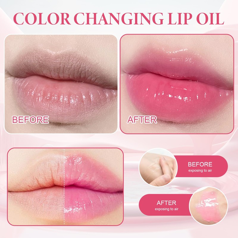 Pink Lip Serum 2 Pack,Multi-function Plump It,Lip Gloss Sets for