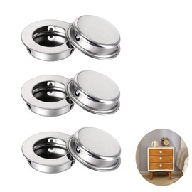 Pack of 6 Handle Shells Round Inlet Handle Concealed Round Pull Handles Handle Shell Sliding Door for Drawers Cupboard Wardrobe Dressing Table