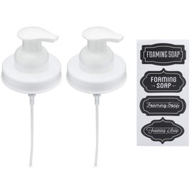Jarmazing Products Mason Jar Foaming Soap Dispenser Lids - Includes Waterproof Stickers! - White - 2 Pack