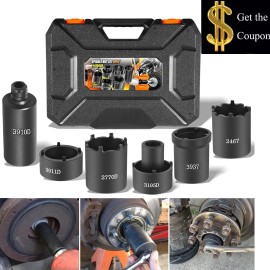 for GM 6Pc Spindle Nut Socket Set 41660D 4WD 4-Lug 1/2” Drive For Toyota Ford Dana GM