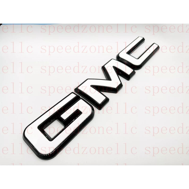 Auto Rear White Black Emblem Overlay 2019-2024 GMC Sierra 1500