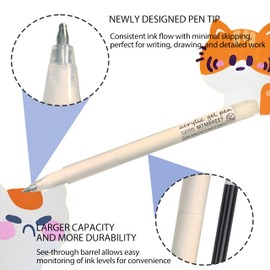 MTMBREEY 6 White Color Acrylic Gel Pens 1.0 Fine Tip Muticolor Marker Drawing Art For Black Paper, Rock Painting, Notebook Writing, Adult Coloring Books, Black Paper Drawing, Card Making