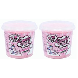Candy Floss Just Pink Selection Pack 2 x 50g Tubs Strawberry Flavour with a Chilling Unicorn Design Great for Birthday Party, Weddings or just Summer Fun!