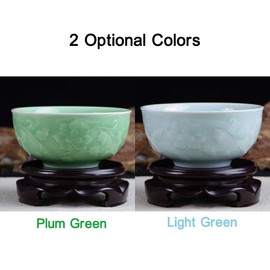 Seres Celadon Bowl,Jade Green Porcelain Bowl,Diameter 5.1in,2 Color Options,龙泉青瓷碗(弟窑) (Light Green)