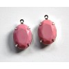 Yummy Treasures Vintage Opaque Pink Faceted Stone in 1 Loop