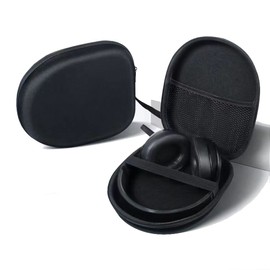 Over Ear Headphones Case Headset Hard Shell Storage Earphones Protective Case 21 x 19 x 6 cm (Black)